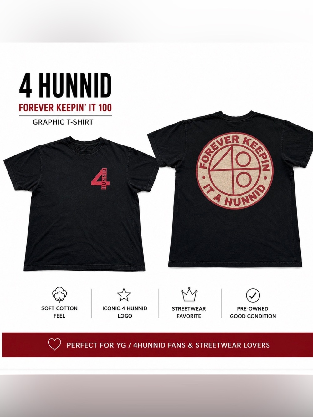 Forever Keepin' It 100 Black Graphic Tee